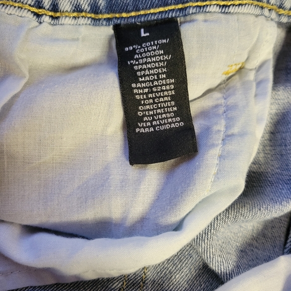 Celebrity Pink | Acid Wash Denim Jogger | Distressed and Elastic Waist | Large - Picture 10 of 15